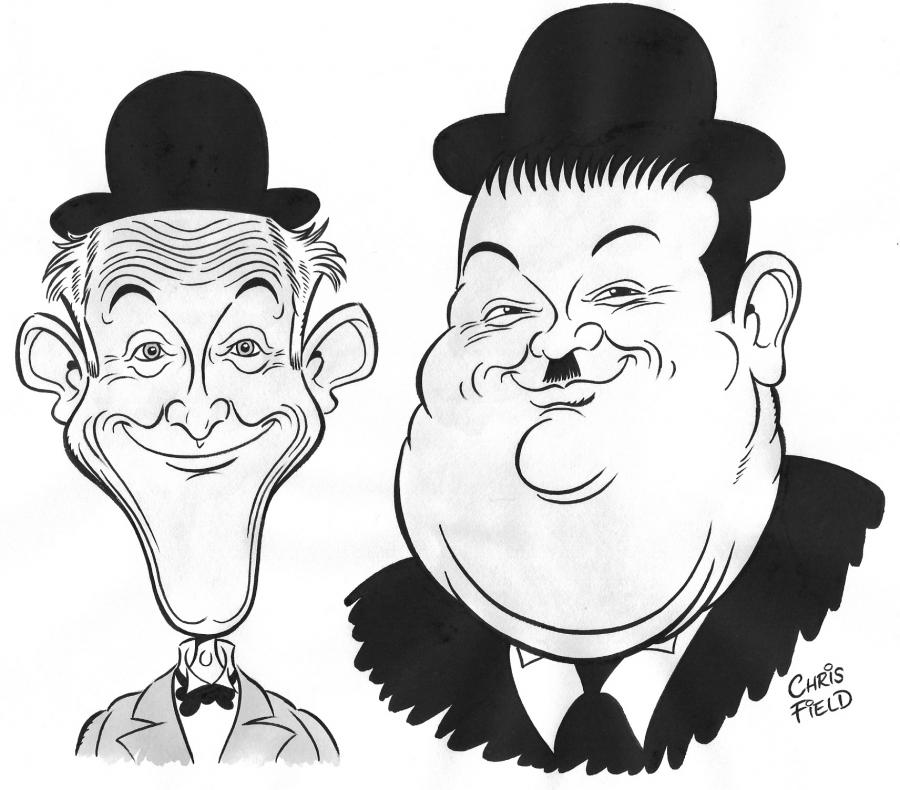 Cartoon: Laurel and Hardy caricature (large) by fieldtoonz tagged laurel,and,hardy
