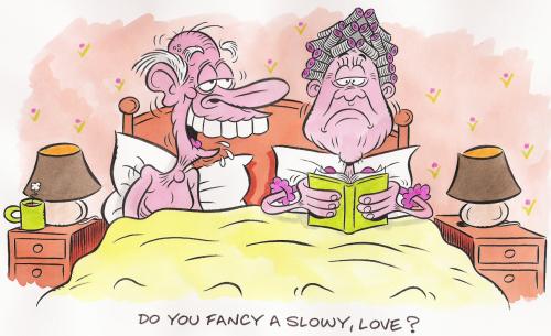 Cartoon: old couple (medium) by fieldtoonz tagged gag,cartoon