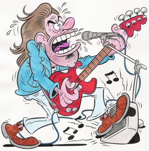 rock guitarist cartoon