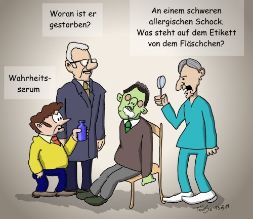 Cartoon: Allergischer Schock (medium) by TomSe tagged wahrheit,allergie,guttenberg