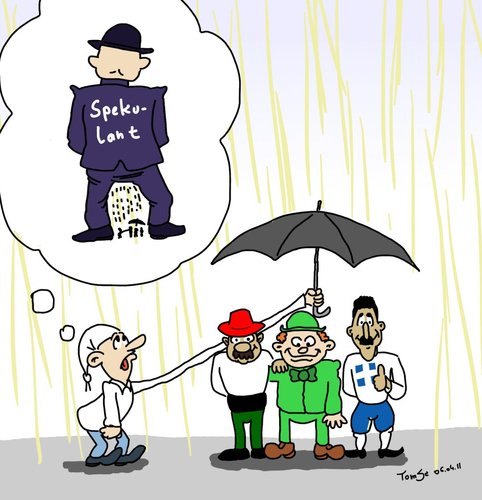 Cartoon: Angepisst (medium) by TomSe tagged spekulanten,piigs,finanzkrise,portugal,rettungsschirm,eu