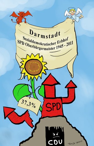 Cartoon: Erbhof (medium) by TomSe tagged kommunalwahl,hessen,darmstadt