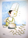 Cartoon: unexpected guest (small) by Joen Yunus tagged cartoon,cooking,gastronomy,colored,pencil,pen