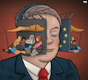 Cartoon: European politician (small) by Tjeerd Royaards tagged eu,refugees,camp,moria,border,wall,europe