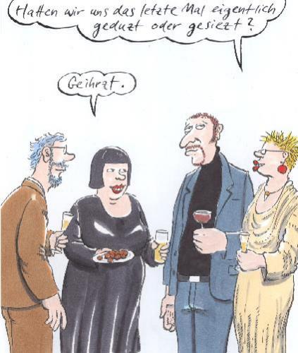 cartoon images of people talking. Cartoon: Sie (medium) by woessner tagged party,people,talking,du