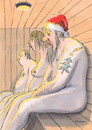 Cartoon: Weihnachtsmann in der Sauna (small) by woessner tagged weihnachtsmann,in,sauna,weihnachten,tätowierung,weihnachtsbaum,stern,von,bethlehem,woessner,karikaturen,cartoons,weihnachtlich,saunieren,erholung,entspannung,wellness
