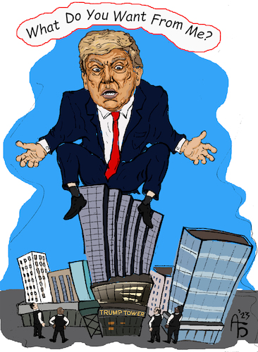 Cartoon: Trump Tower (medium) by Back tagged trump,usa,politik,gericht,court,policy