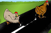 Cartoon: way to chickencoop (small) by JARO tagged chicken,shit,way