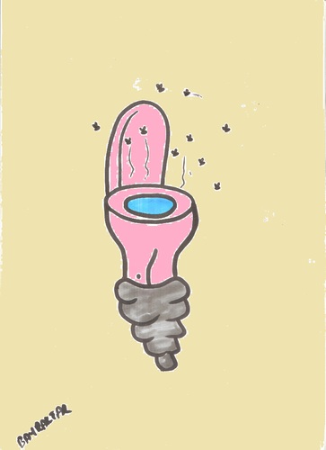 Cartoon: bulb closet smell of urine (medium) by Seydi Ahmet BAYRAKTAR tagged urine,of,smell,closet,bulb