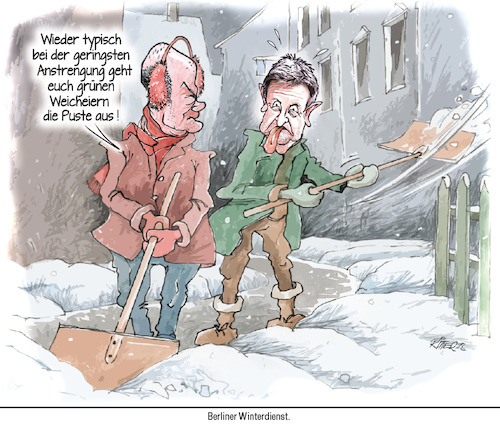 Cartoon: Berliner Winterdienst (medium) by Ritter-Cartoons tagged winterdienst