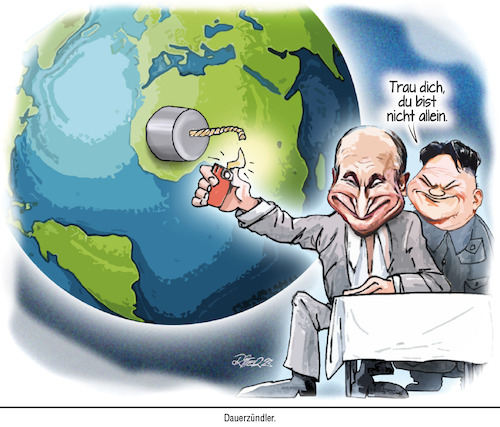 Cartoon: Dauerzündler (medium) by Ritter-Cartoons tagged putin