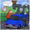 Cartoon: 70 Schild Unfall (small) by Arghxsel tagged 70,kmh,geschwindigkeitsbegrenzung,unfall,schild,hindernis
