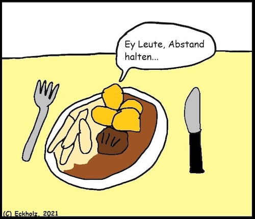 Cartoon: Abstand halten... (medium) by Sven1978 tagged essen,abstand,kartoffeln,angst,pandemie,covid19