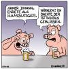 Cartoon: Armes Schwein (small) by Rovey tagged schwein,tiere,doof,trinken,kneipe,kumpel,hamburger,armes
