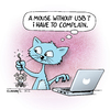 Cartoon: crazy computer cat (small) by Rovey tagged katze,cat,computer,laptop,notebook,maus,mouse,usb,technik,schnittstelle,interface,tiere,reklamation,beschwerde,complain,kunde,customer