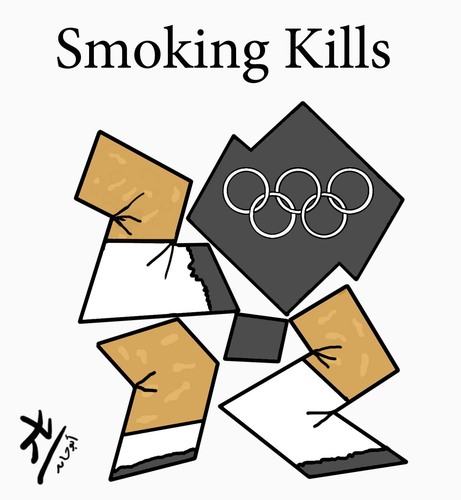 Cartoon: smoking kills (medium) by yaserabohamed tagged olympia,smoking