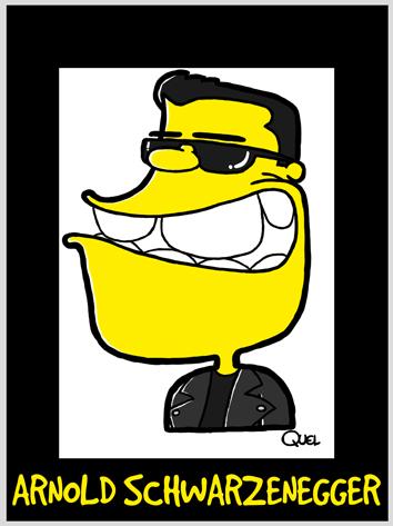 Cartoon: ARNOLD SCHWARZENEGGER CARICATURE (medium) by QUEL tagged arnold,schwarzenegger,caricature