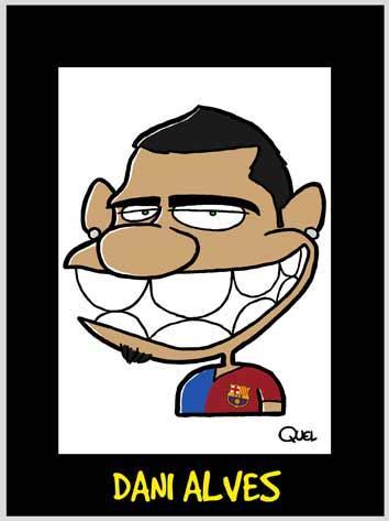 Cartoon: DANI ALVES CARICATURE (medium) by QUEL tagged dani,alves,caricature