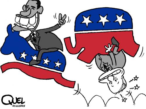 Cartoon: PRESIDENT OBAMA (medium) by QUEL tagged president,obama