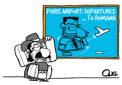Cartoon: SARKOZY REPATRIATIONS (medium) by QUEL tagged sarkozy,repatriations