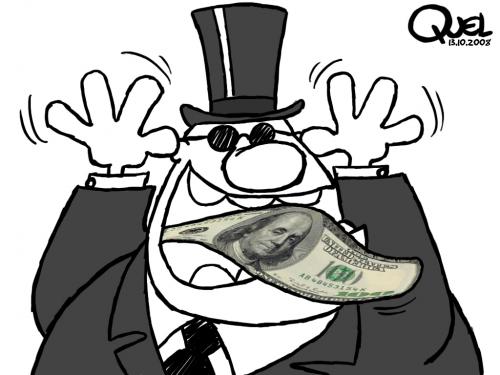 Cartoon: The bank always wins (medium) by QUEL tagged bank,wins