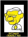 Cartoon: RATZINGER BENEDICT CARICATURE (small) by QUEL tagged ratzinger,benedict,caricature