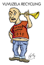 Cartoon: Vuvuzela Recycling (small) by VoBo tagged vuvuzela wm world cup fussball soccer ohr ear hearing gehör sport