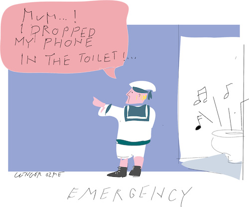 Cartoon: Child and Phone (medium) by gungor tagged mobile,telephone,mobile,telephone