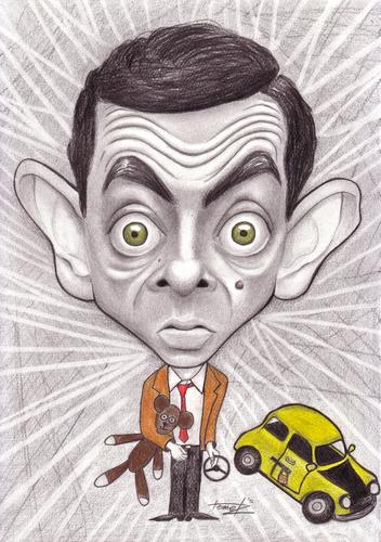 Cartoon Mr Bean medium by Tomek tagged rowanatkinson