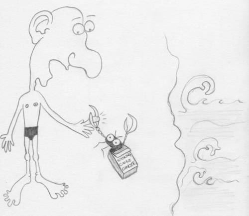 causes of smoking. Cartoon: smoking causes cancer