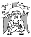 Cartoon: Doppellösung (small) by JP tagged merkel,endlager,atommüll,bank,krise