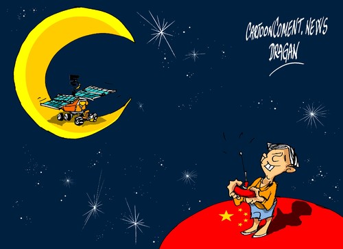 Cartoon: China-Yutu (medium) by Dragan tagged china,yutu,chang,e3,espacio,luna,cartoon