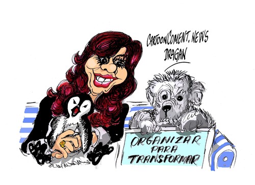 Cartoon: Cristina Fernandez-Simon (medium) by Dragan tagged cristina,fernandez,de,kirchner,simon,argentina,politics,cartoon