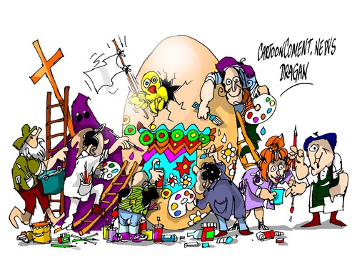 Cartoon: Feliz Pascua  Happy Easter (medium) by Dragan tagged feliz,pascua,happy,easter
