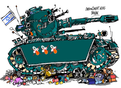 Cartoon: Gaza-Derechos Humanos (medium) by Dragan tagged gaza,izrael,derechos,humanos,palestina,onu,politics,cartoon