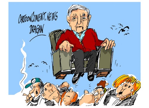 Cartoon: George Soros (medium) by Dragan tagged george,soros,barcelona,fundacion,merkel,economia,politics,cartoon