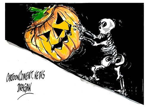 Cartoon: Halloween -Sizifo (medium) by Dragan tagged halloween,sizifo,todos,los,santos,cartoon