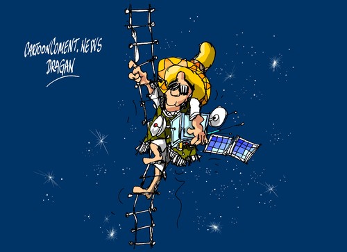 Cartoon: Mexico-satelite Centenario (medium) by Dragan tagged cartoon,proton,cohete,centenario,satelite,mexico