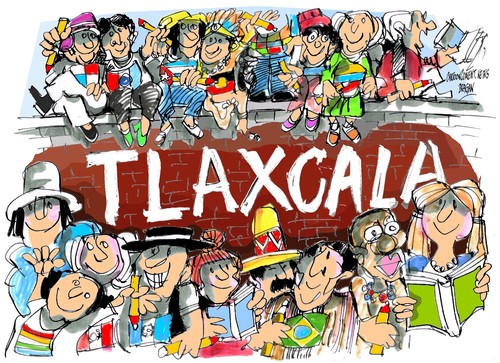 Cartoon: Tlaxcala-aniversario (medium) by Dragan tagged tlaxcala,aniversario,red,internacional,de,traductores,cartoon