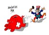 Cartoon: Estados Unidos- Suiza-disputa (small) by Dragan tagged estados,unidos,suiza
