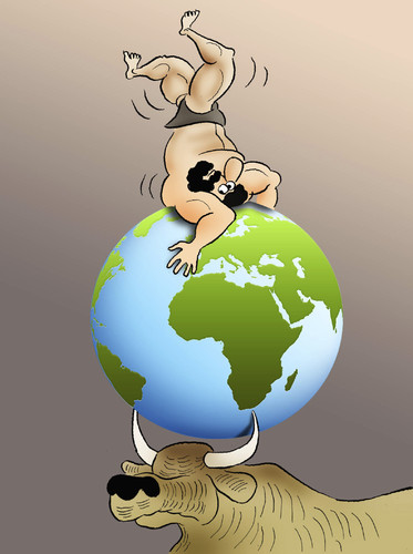 Cartoon: Atlas in Trouble... (medium) by berk-olgun tagged atlas,in,trouble