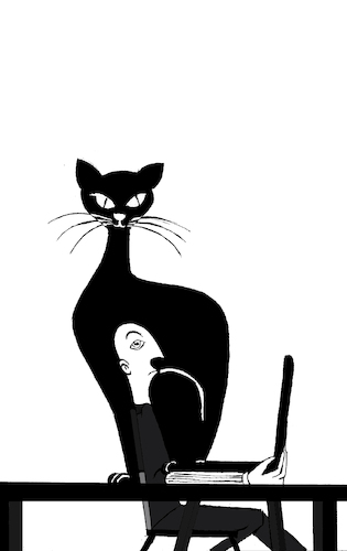 Cartoon: Black Cat... (medium) by berk-olgun tagged black,cat