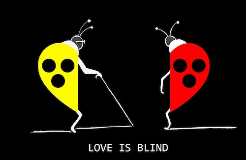 Cartoon: Love is Blind... (medium) by berk-olgun tagged love,is,blind