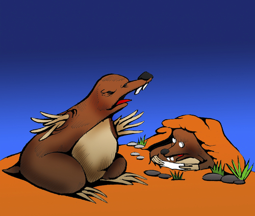 Cartoon: Prompter Mole 1... (medium) by berk-olgun tagged prompter,mole