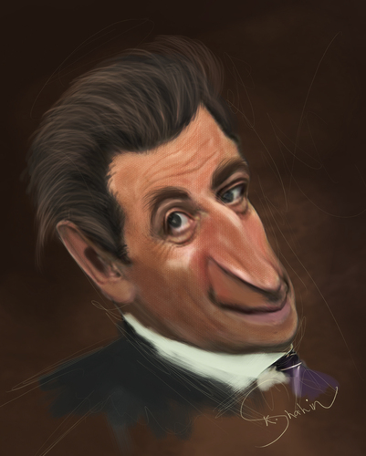 Cartoon Nicolas Sarkozy medium by KhalidShahin tagged sarkozynicolas