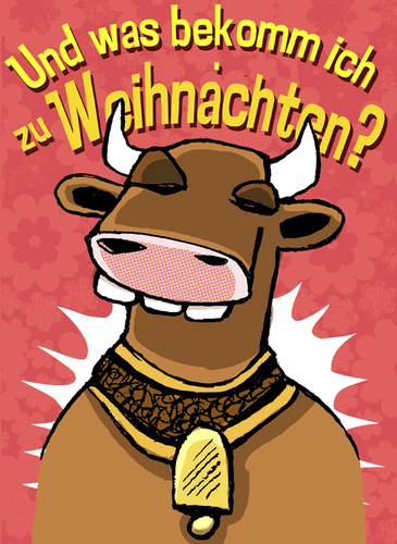 Cartoon: Und was bekomme ich zu weihnacht (medium) by jenapaul tagged kühe,kuh,humor,weihnachten