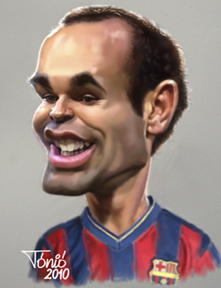 Cartoon: Andres Iniesta FC Barcelona (medium) by Tonio tagged football