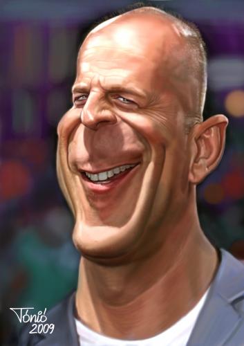 Cartoon: Bruce Willis (medium) by Tonio tagged actor,film,star,bruce,willis,movie,die,hard,portrait,caricature,karikatur