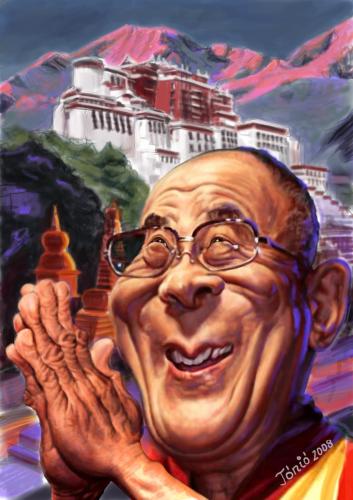 Cartoon: Dalai Lama (medium) by Tonio tagged caricature,portrait,politics,tibet