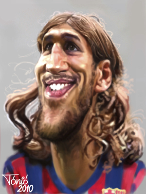 Cartoon: Dmitro Chigrinski FC Barcelona (medium) by Tonio tagged football
